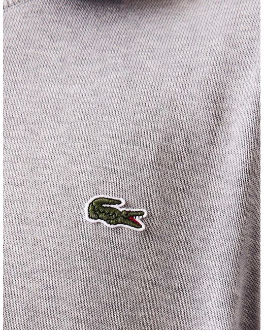 Lacoste Gray Cotton Crew Neck Knit for men