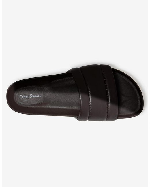 Oliver Sweeney Brown Bornos Leather Slides for men