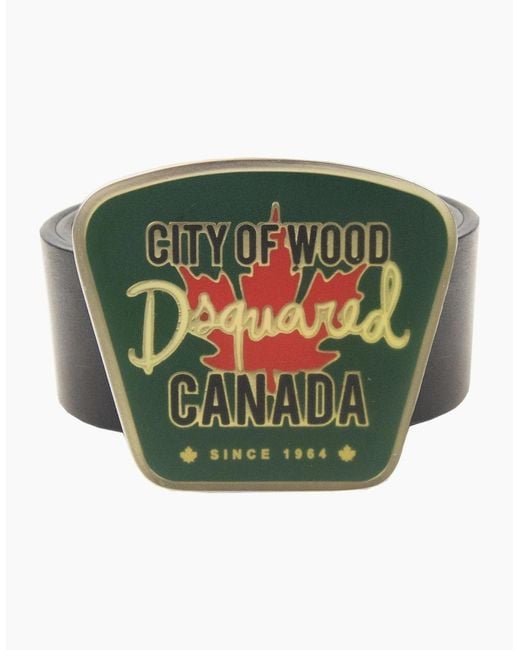 DSquared² Green City Of Wood Buckle Belt for men