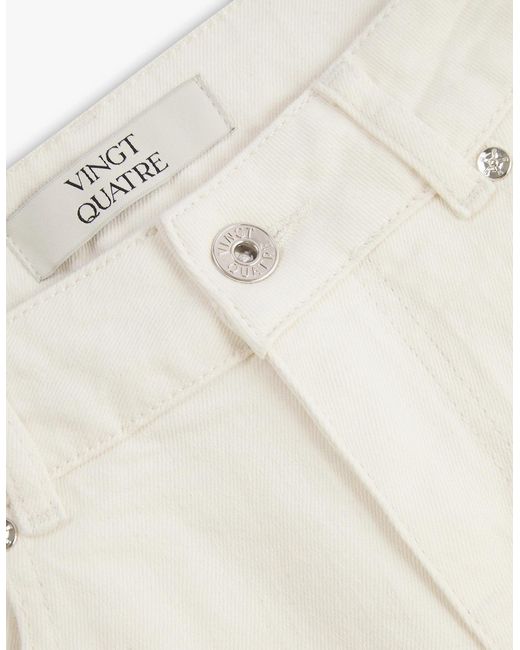 Vingt Quatre Denim White Vingt Quatre Straight Fit Chalk Jeans
