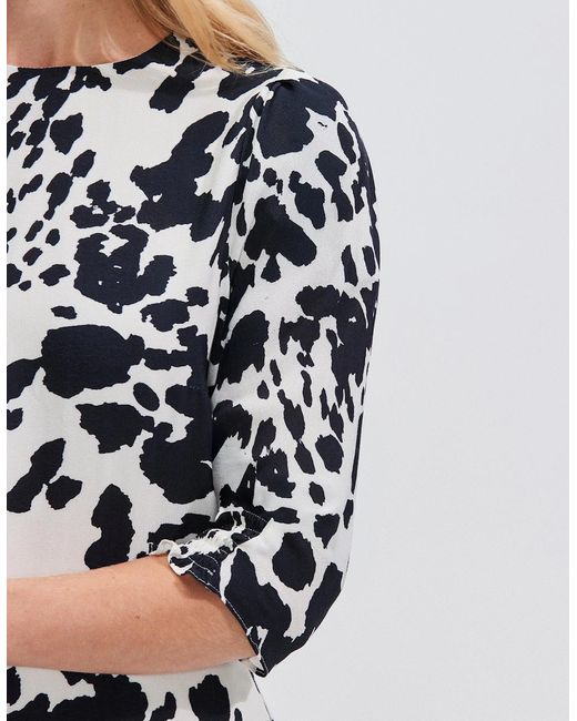 Ro&zo White Animal Print Midi Dress
