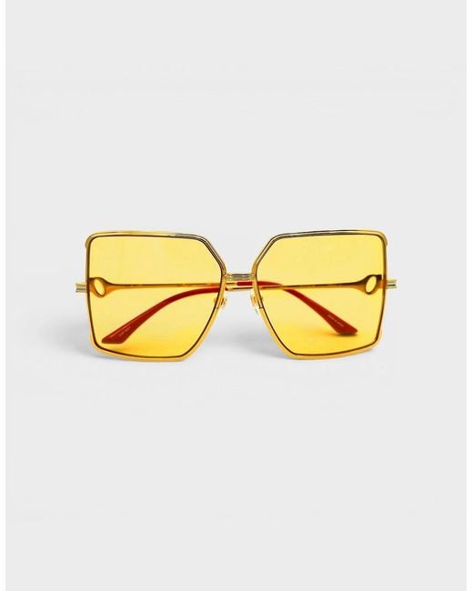 Casablanca Metallic Stainless Steel Square Sunglasses Canary