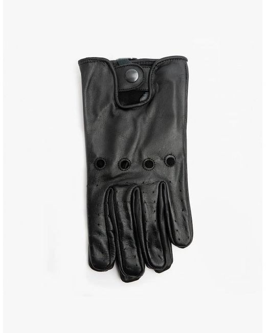 Jack & Jones Black Driver Leather Driving Gloves for men