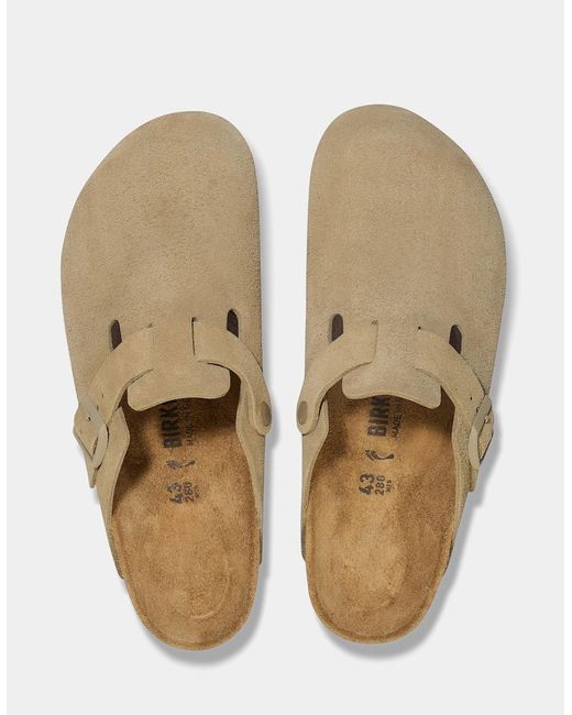 Birkenstock Boston White Suede Leather Clogs