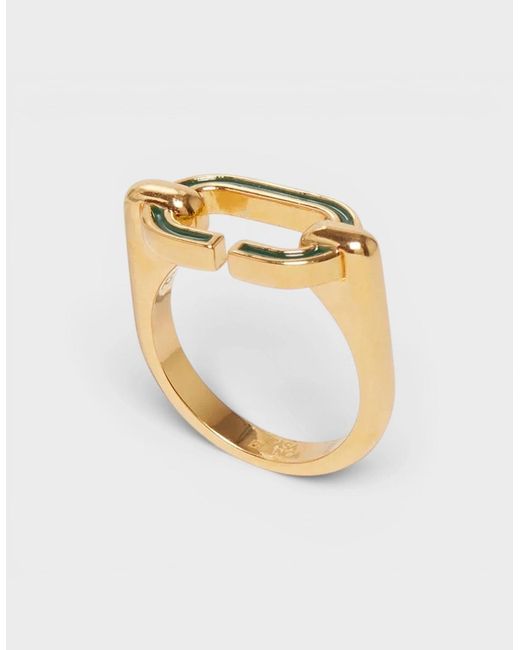 Casablanca Metallic Enamel "C" Link Ring