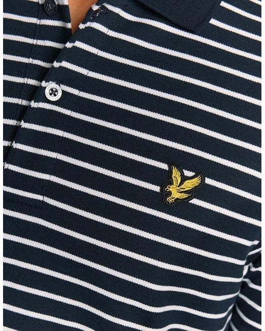 Lyle & Scott Blue Pique Breton Polo Shirt for men