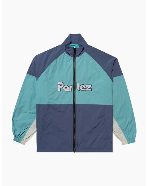 Parlez Blue Rail Leaf Track Jacket for men