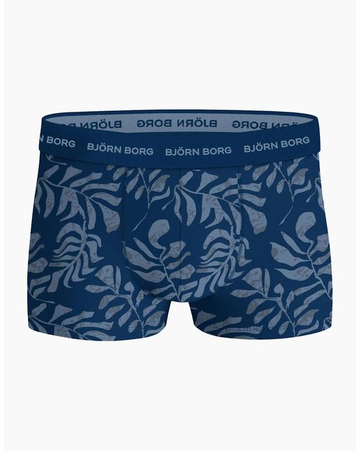 Björn Borg Blue 3-Pack Fern Leaf Print Boxer Trunks for men