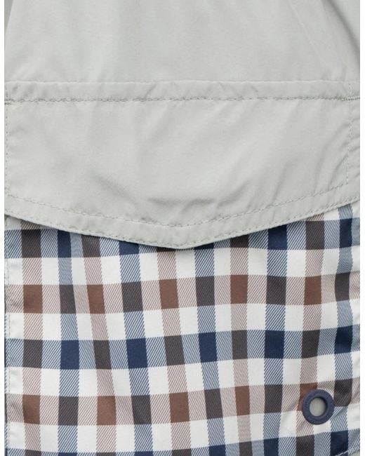 Aquascutum Gray Active Club Check Pocket Salvia Light Swim Shorts for men