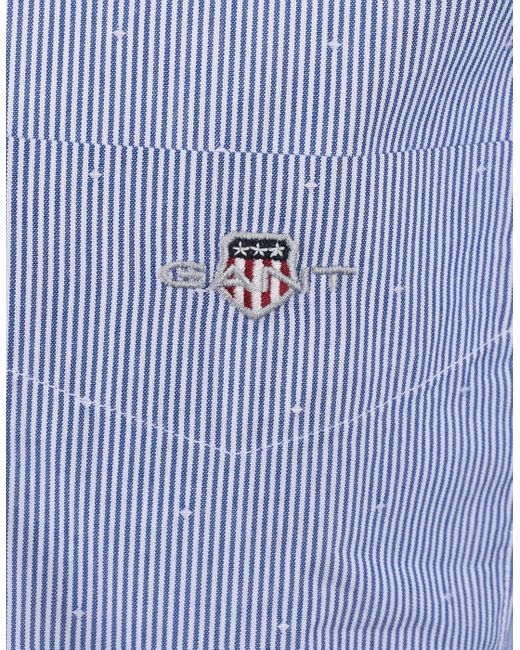 Gant Blue Reg Dobby Dot Stripe Shirt College for men