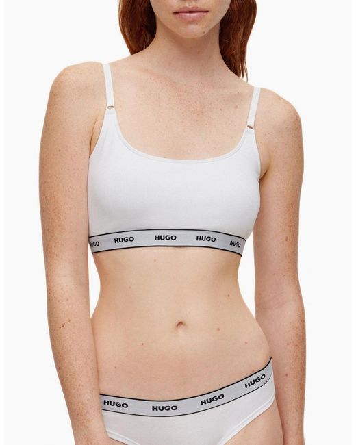 Boss White 2-Pack Classic Logo Bralettes