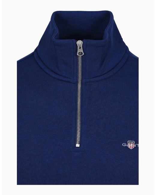 Gant Blue Reg Shield Half Zip Sweat Rich for men