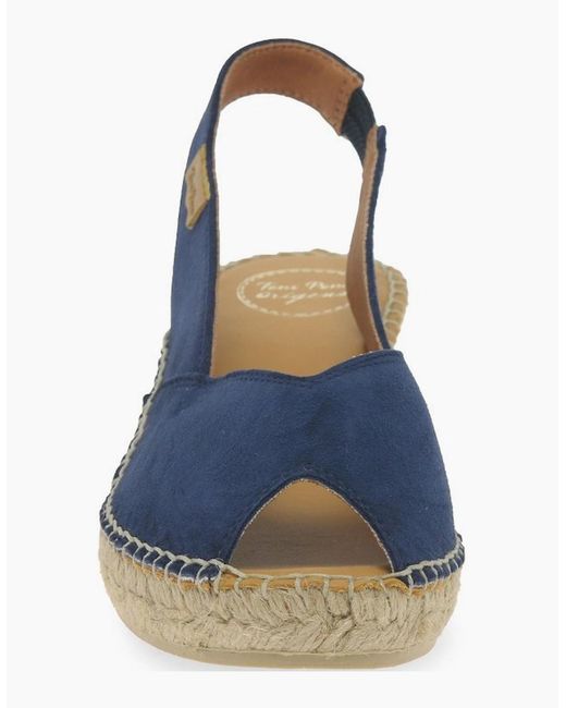 Toni Pons Blue Bernia Wedge Heel Espadrille Sandals