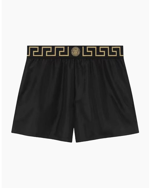Versace Black Greca Swimshorts for men