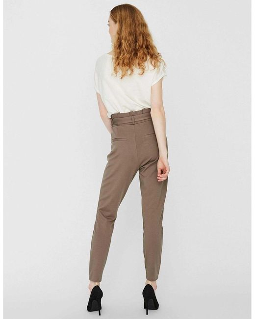 Vero Moda White Eva Regular Fit Straight Trousers