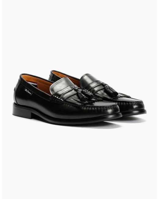 Ben Sherman Black Buster Leather Loafers for men