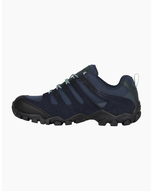 Mountain Warehouse Blue Ladies Belfour Suede Waterproof Walking Shoes