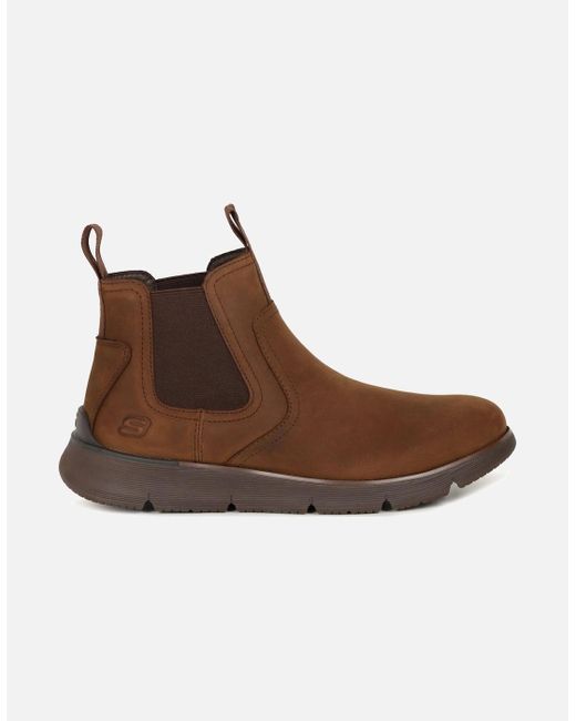 Skechers Brown Augustino Chelsea Boots for men