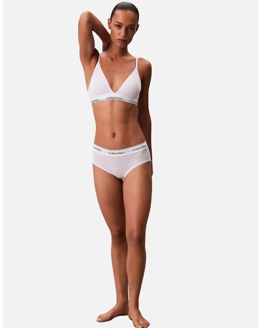 Calvin Klein White Icon Cotton Modal Lightly Lined Triangle Bra