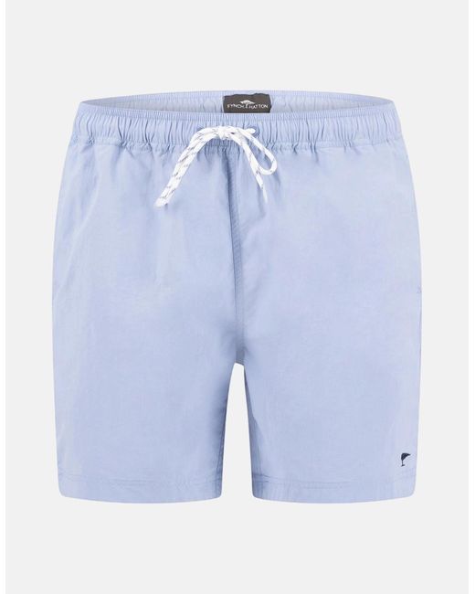 Fynch-Hatton Blue Solid Swim Shorts New Breeze for men