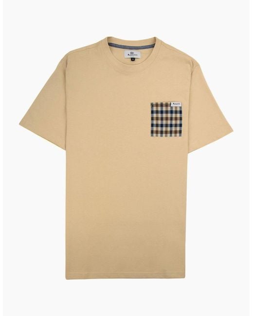 Aquascutum Natural Active Club Check Pocket T Shirt 03 for men