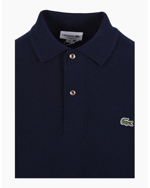 Lacoste Blue Knitted Polo Shirt for men