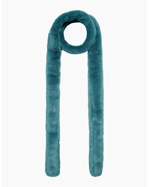 Nooki Design Blue Pasha Faux Fur Scarf-Peacock