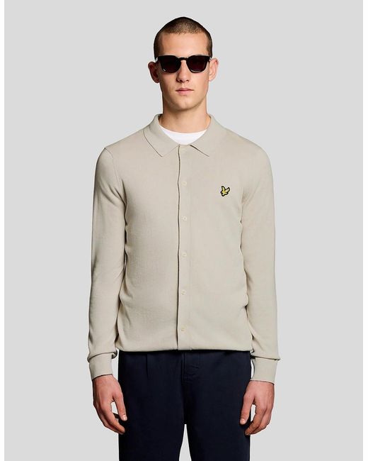 Lyle & Scott Natural Cotton Knitted Shirt for men