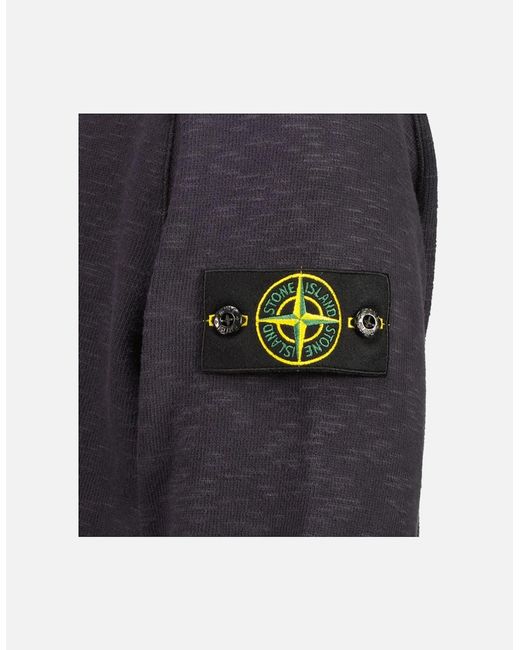Stone Island Blue Vanisé Brushed Heavy Cotton Jersey Polo Sweatshirt for men