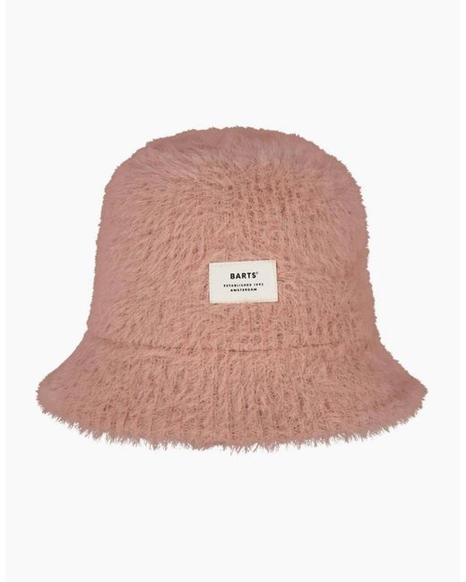 Barts Pink Saraah Faux Fur All Round Visor Winter Bucket Hat