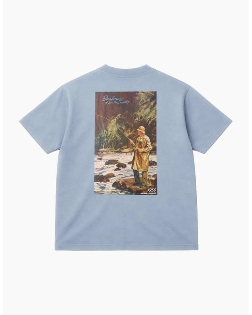 Barbour Blue 1956 Graphic Oversized T-Shirt for men