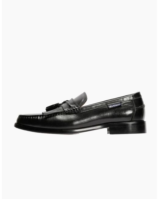 Ben Sherman Black Buster Leather Loafers for men