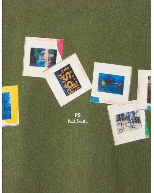 Paul Smith Green Ps Slides T-Shirt 35E for men