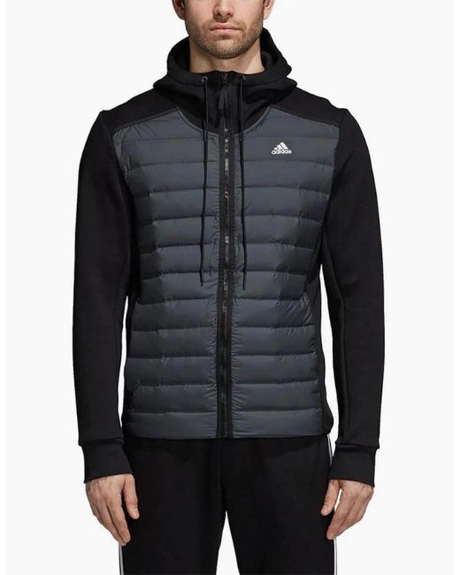 Adidas Black Jacket Varilite Hybrid Hooded F/Z for men