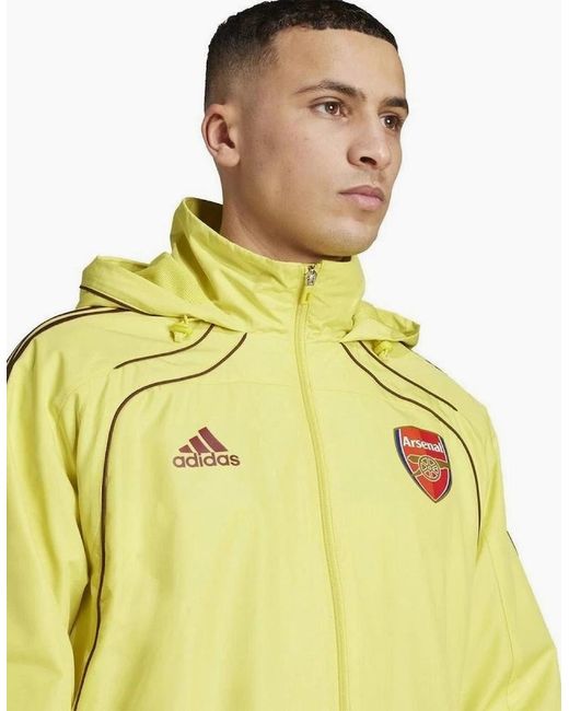 Adidas Yellow Arsenal Ubp Windbreaker Hooded Jacket for men