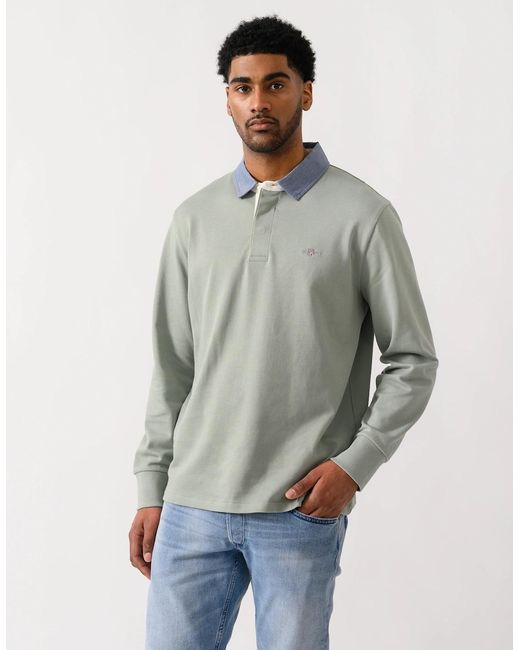 Gant Green Regular Chambray Heavy Rugger for men