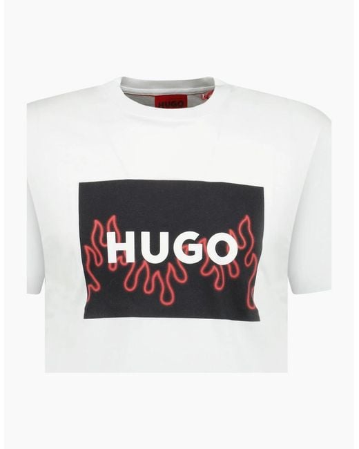 Boss White Flame Logo T-Shirt for men