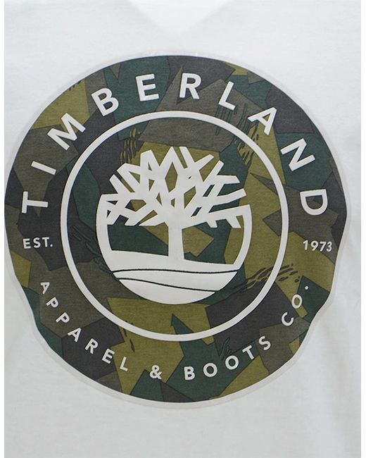 Timberland White Printed T Shirts Crew Neck Summer Top Short Sleeve Premium Tee for men