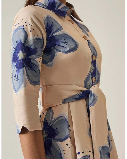 James Lakeland Natural Flower Cotton Dress