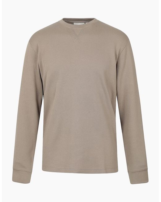 Mountain Warehouse Gray Tillsbury Textured Waffle Crew Neck Long-Sleeved Sweatshirt for men