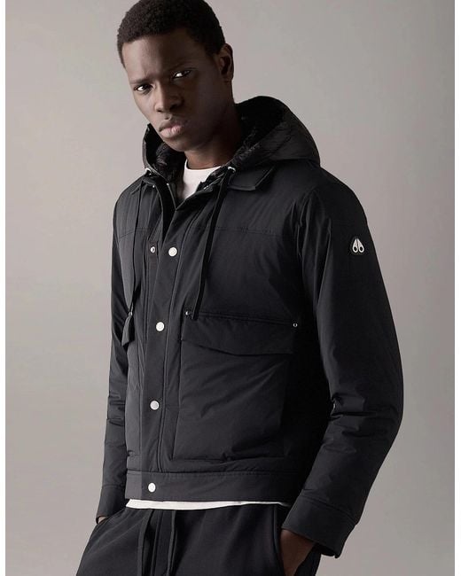 Moose Knuckles Black Brixton Trucker Jacket for men