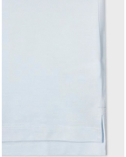 Paul Smith Blue Signature Stripe Trim Polo Shirt 40 Lt for men