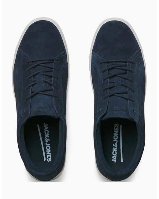 Jack & Jones Blue Galaxy Suede Trainers for men