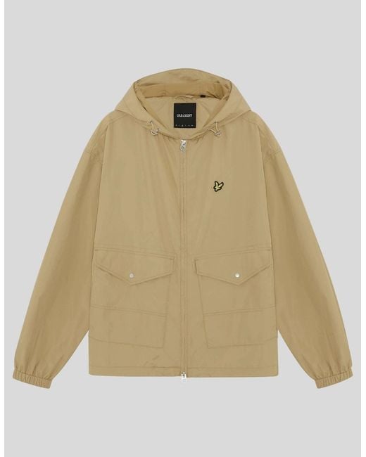 Lyle & Scott Natural Lightweight Hooded Utility Jacket for men