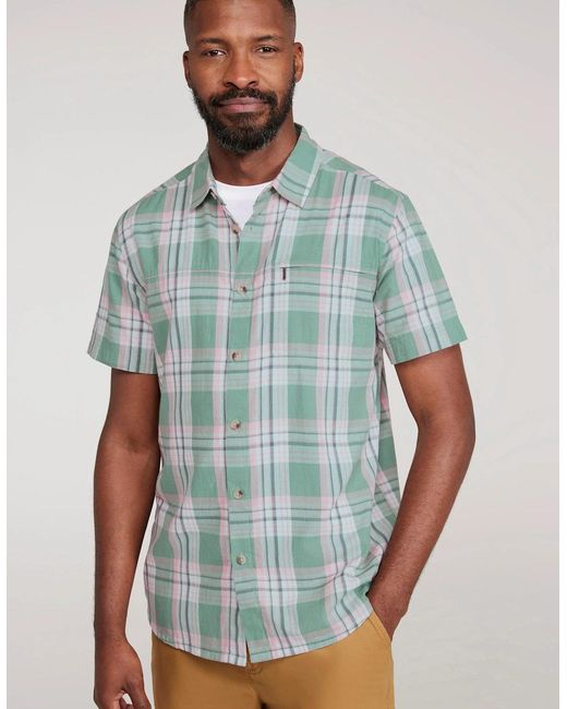 Mountain Warehouse Blue Cotton Shirt for men