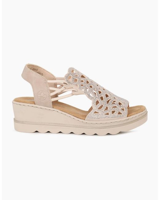 Rieker Natural Honduras Wedge Heel Sandals