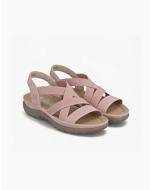 Rieker Pink 64857 Ankle Strap Sandals Rose