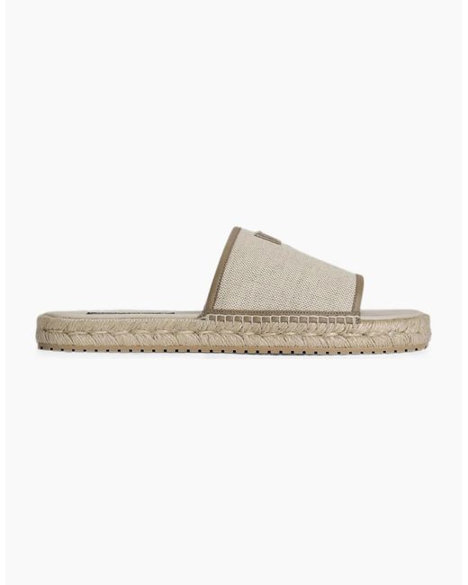 Dolce & Gabbana White Branded Canvas Sandals for men