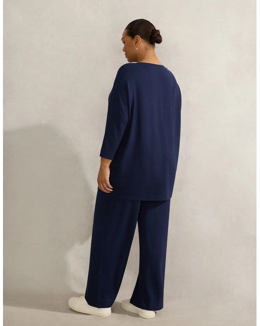 Live Unlimited London Blue Lightweight Supersoft Straight Leg Pant