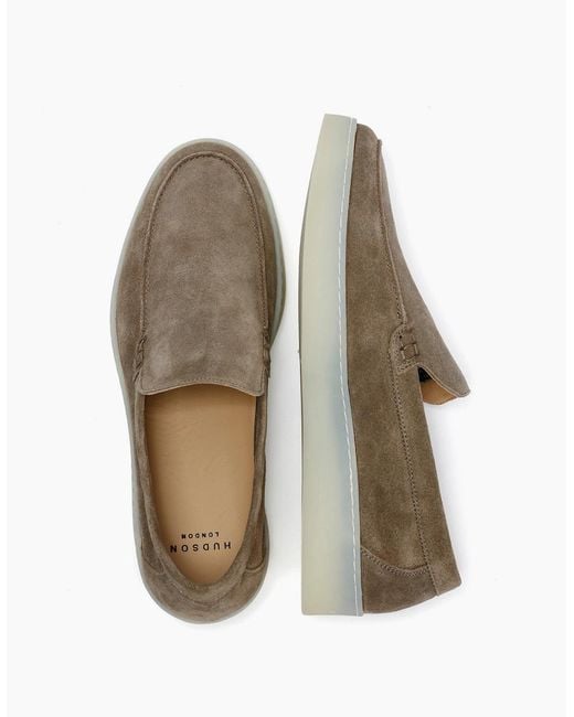 Hudson Brown Hawkins Taupe Suede Loafer for men